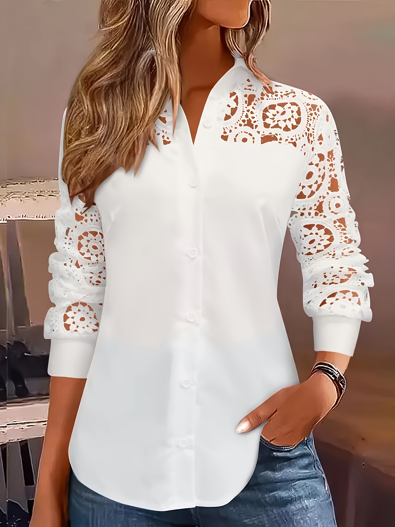 Embroidery Online - Temperament Lose Frau Hemd Mode Lässig