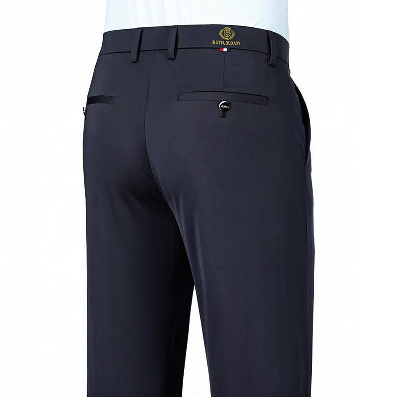 Embroidery Online - 2026 Modische Herren-Stretchhose mit Flachfront, Formelle