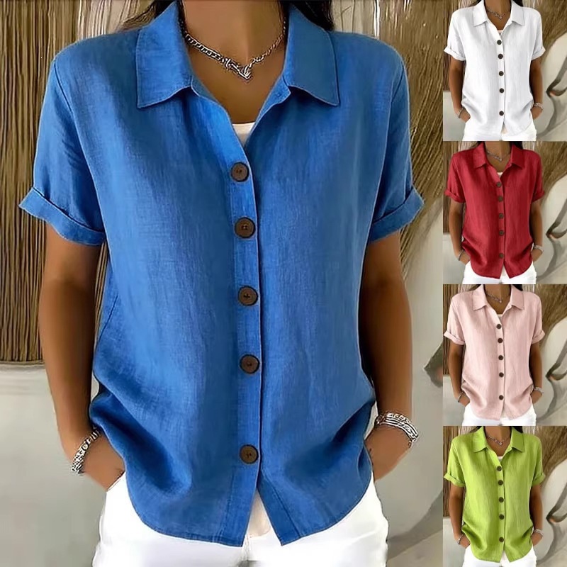 Embroidery Online - Elegante Damen-Sommerblusen aus Baumwolle und Leinen,