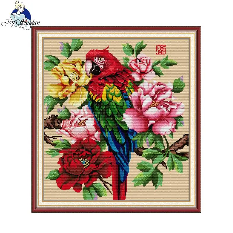 Embroidery Meaning - Joy Sunday Schöne Papagei Muster Druck