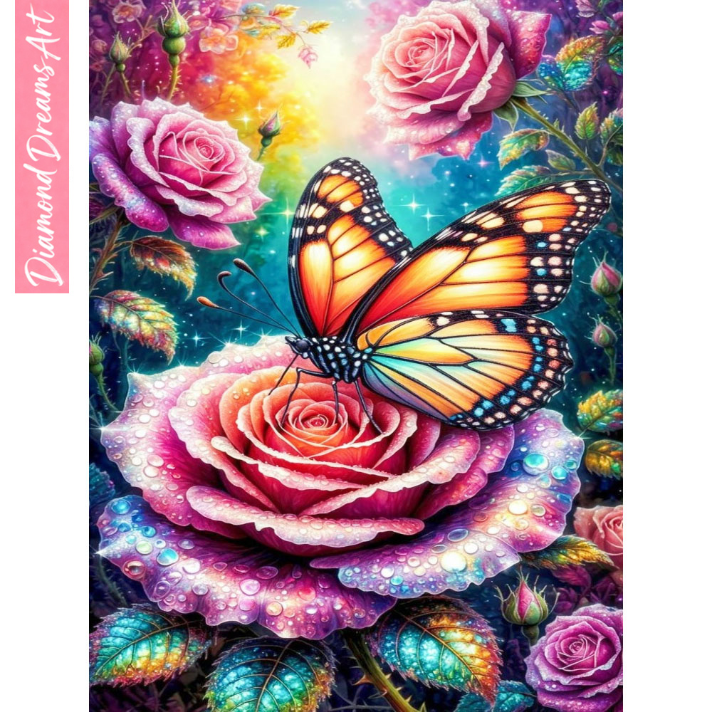Embroidery Rose - Schmetterling Diamant-Mosaik 5D DIY Tier Neuheit