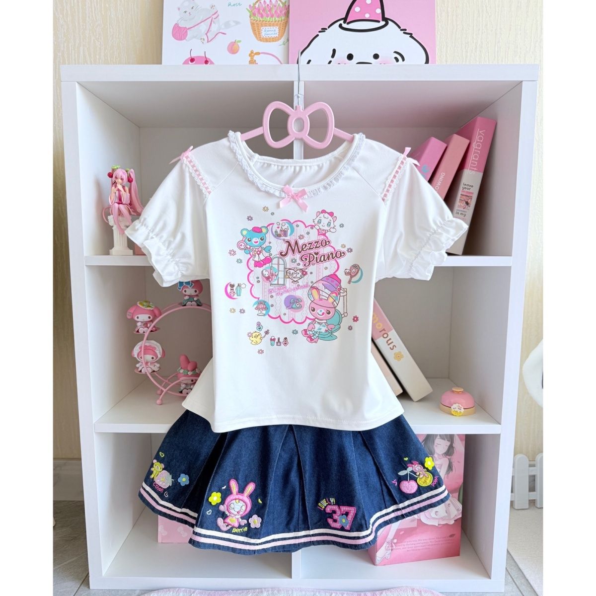 Japanische süße Rock-Sets, Som – Embroidery Cotton Shirt Bewertung und Preis