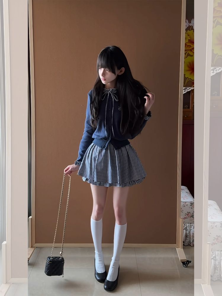 Japanisches Preppy-Sweet-2-Tei – Embroidery Cotton Shirt Bewertung und Preis