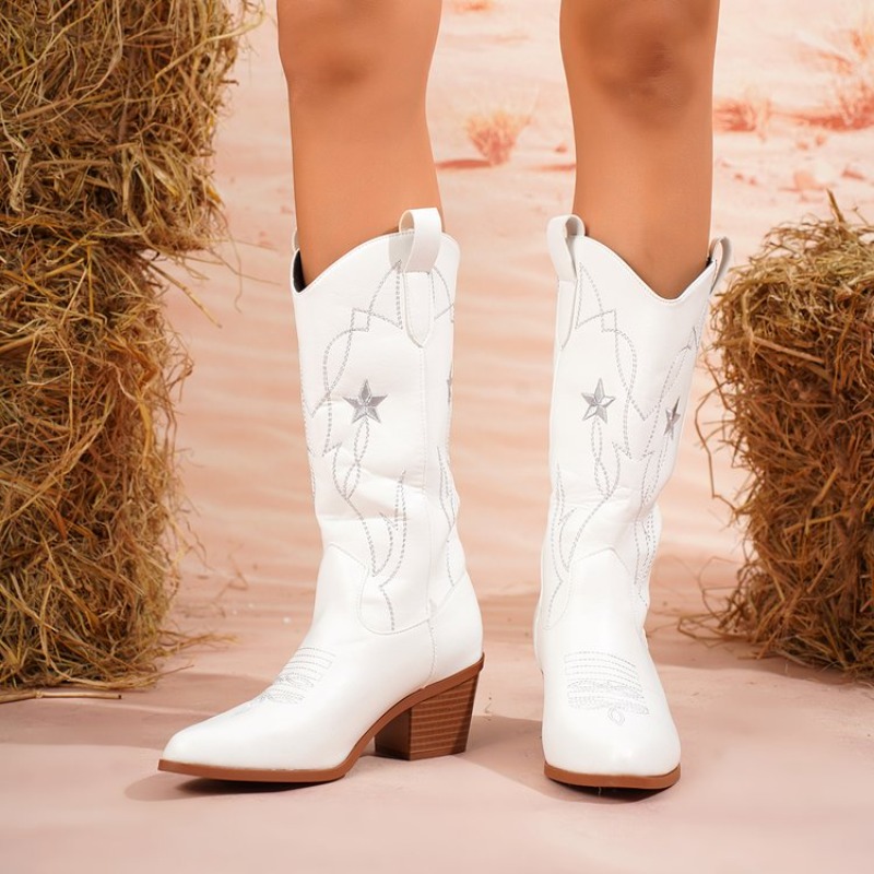 Damenstiefel, mittelhoher Scha – Embroidery Online Bewertung und Preis