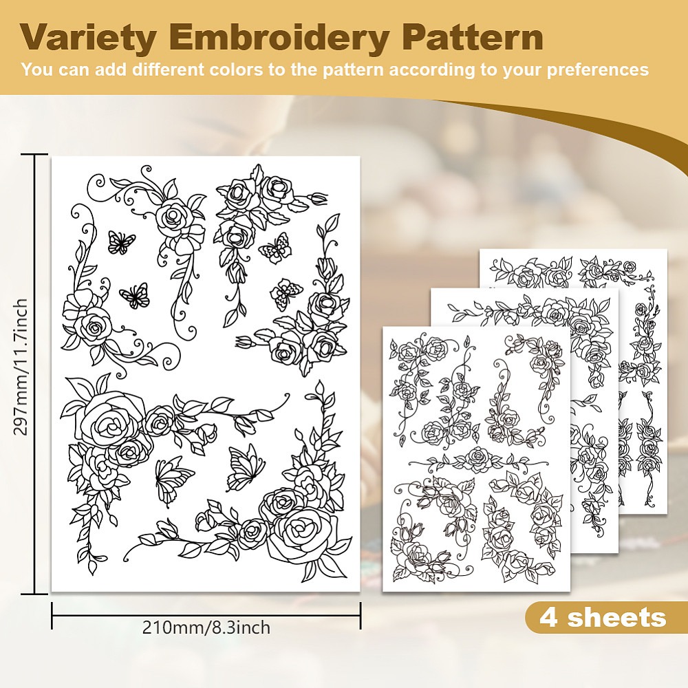 38 Stück Rosen-Spitzenmuster,  – Embroidery Rose Bewertung und Preis
