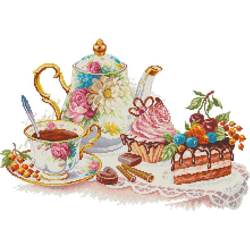 Nachmittagstee Dessert Muster  – Embroidery Meaning Bewertung und Preis