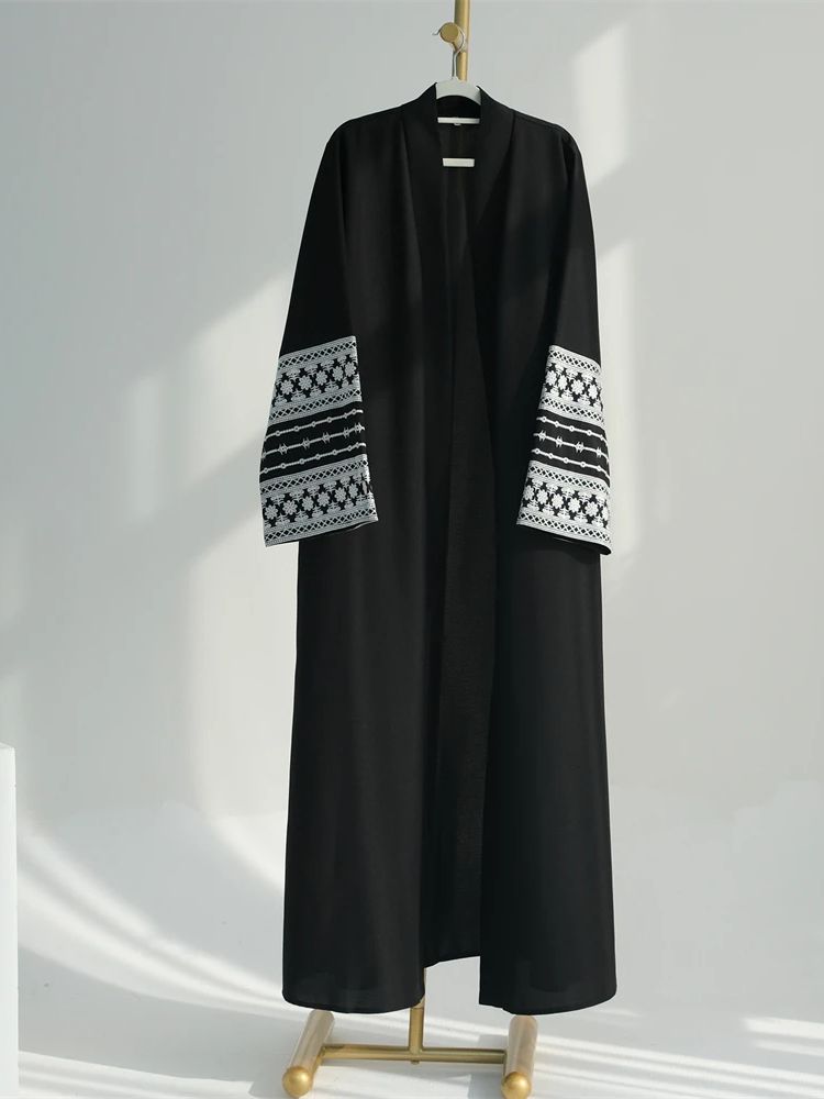 Ramadan Eid Schwarz Offenen Ki – Embroidery Kebaya Bewertung und Preis