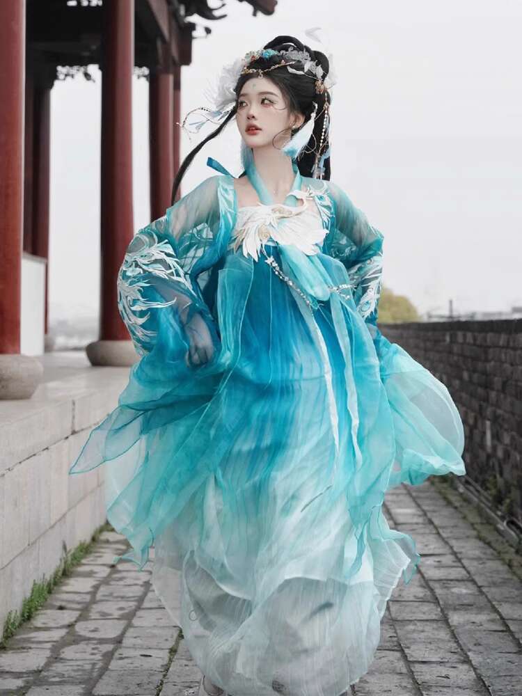 Neue Pfau Hanfu Damenmode Schw – Embroidery Cotton Shirt Bewertung und Preis