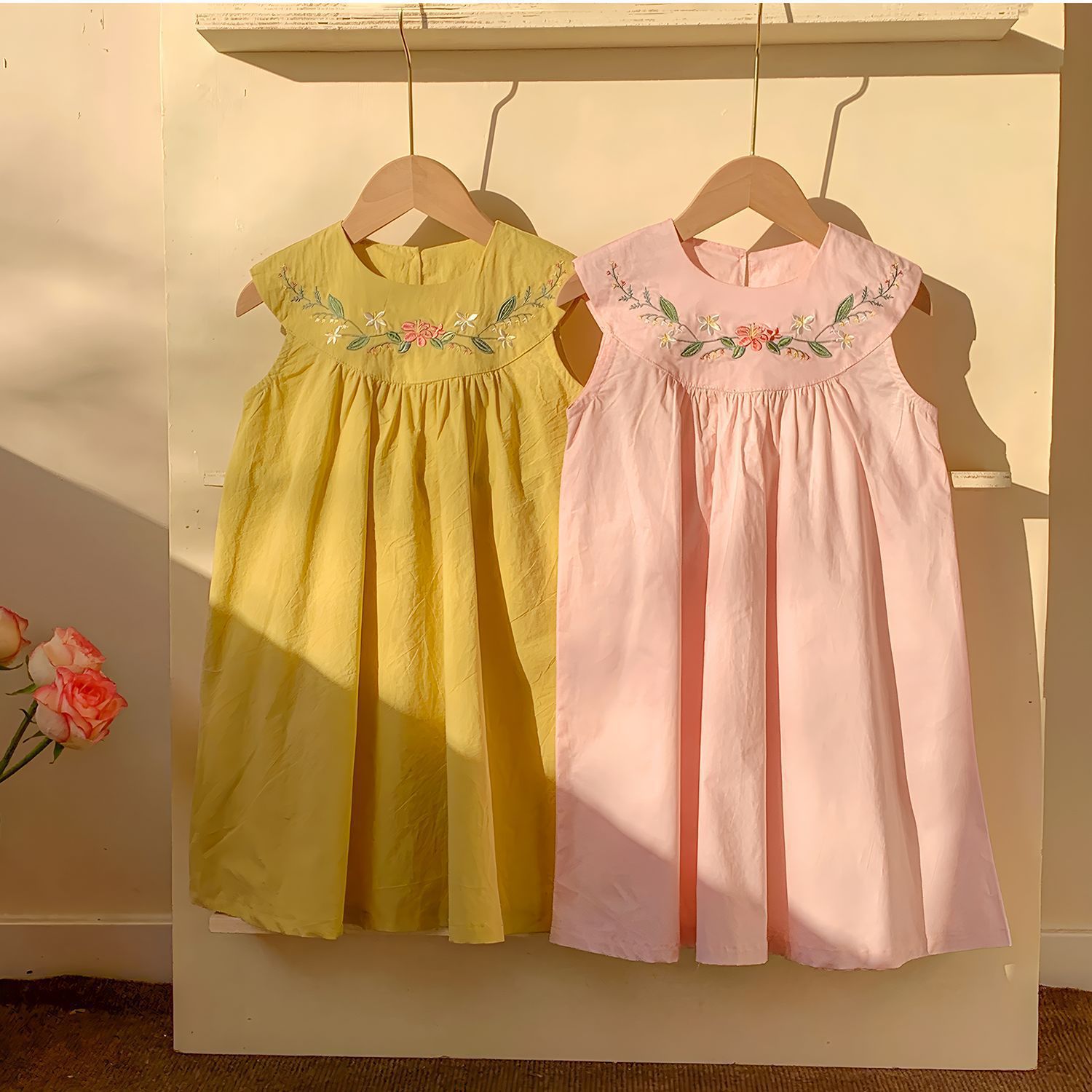 2-7 Jahre Alte Mädchen Sommerk – Embroidery Yellow Dress Bewertung und Preis
